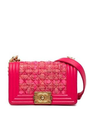 CHANEL Pre-Owned 2016-2017 Mini Tweed and Lambskin Boy Flap crossbody bag - Pink