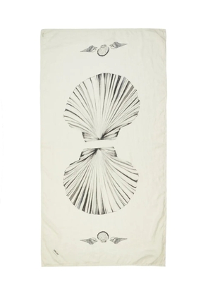 Osklen Concha Duo shell-print linen scarf - White