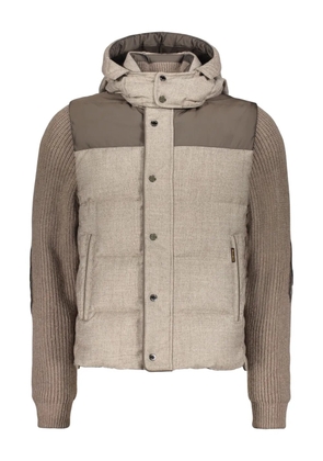 Moorer hooded-neck padded jacket - Neutrals