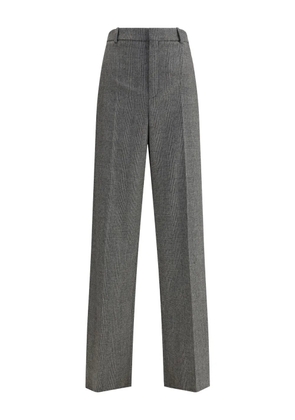 Saint Laurent check-pattern wool trousers - Grey