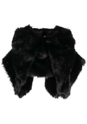 Comme Des Garçons fur-design cropped blouse - Black