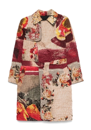 Jean Paul Gaultier Pre-Owned 2000s floral-print trench coat - Red