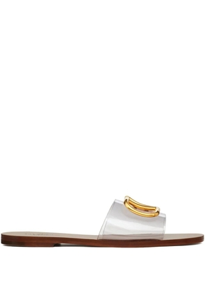 Valentino Garavani VLogo Signature transparent slide sandals - Neutrals