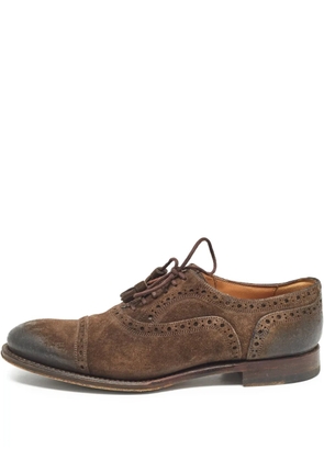 Gucci Pre-Owned tassel-detail suede Oxford shoes - Brown