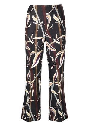 Christian Dior Pre-Owned 2000s leaf print cropped trousers - Black