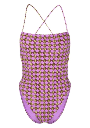 Tory Burch monogram-print swimsuit - Purple