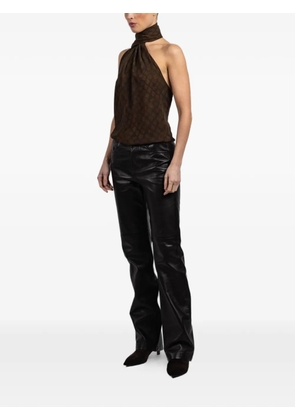 Cortana Georgette halterneck top - Brown