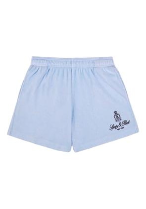 Sporty & Rich embroidered-logo shorts - Blue