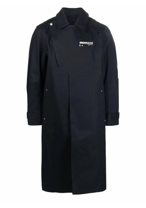 A-COLD-WALL* logo-badge longline trench coat - Black
