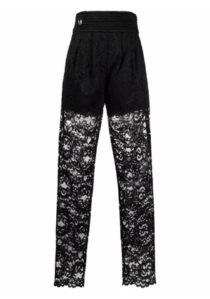 Philipp Plein straight-leg lace trousers - Black