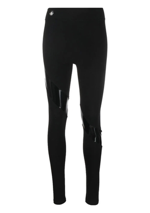 Philipp Plein tape-detail stretch leggings - Black