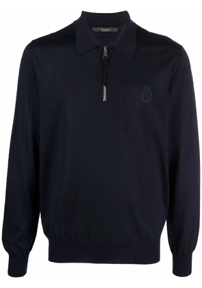 Billionaire pullover polo zip jumper - Blue