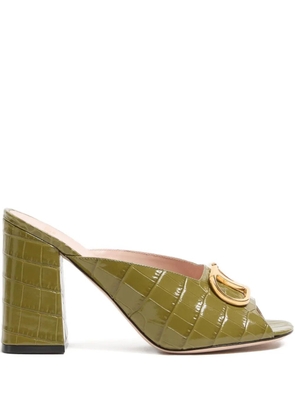 Valentino Garavani vlogo crocodile-effect block heel sandals - Green