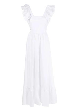 Philipp Plein ruffle-detail maxi dress - White