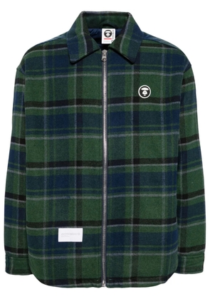 AAPE BY *A BATHING APE® logo-patch check-pattern jacket - Green