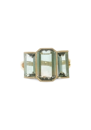 YI Collection 18K yellow gold Tonal Deco green tourmaline ring