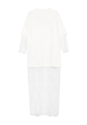 HAMZA lace-insert T-shirt maxi dress - White