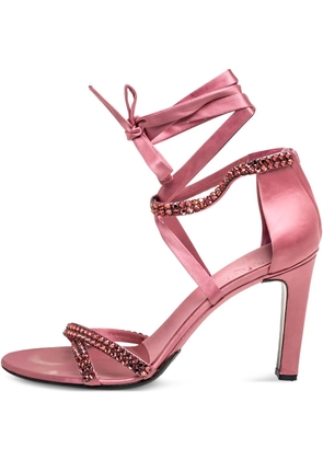Gucci Pre-Owned 105mm satin crystal-embellished sandals - Pink