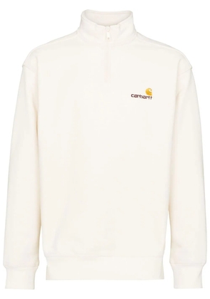 Carhartt WIP logo-embroidered half-zip sweatshirt - White