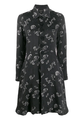 Jean Paul Gaultier Pre-Owned 1994 dragon jacquard shirt dress - Black