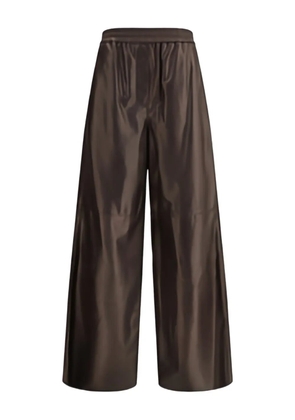 Giorgio Armani elasticated wide-leg trousers - Brown