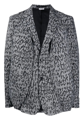 Comme des Garçons Homme Plus graphic-print single-breasted blazer - Black