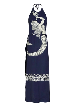 Osklen ocean-print dress - Blue