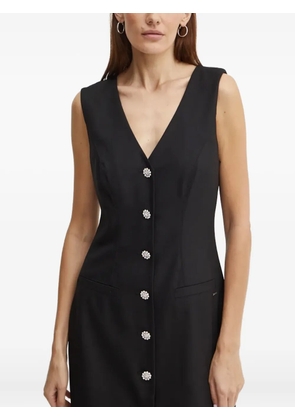 GUESS USA button v-neck mini dress - Black