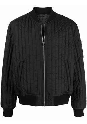 Helmut Lang quilted zip-up bomber jacket - Black