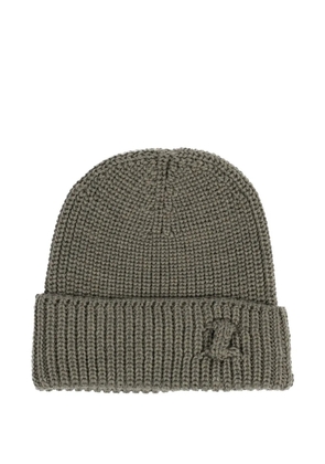 Hannes Roether ribbed logo beanie - Grey