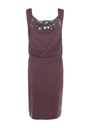 Escada Pre-Owned 2015s sleeveless sequin-embellished dress - Brown