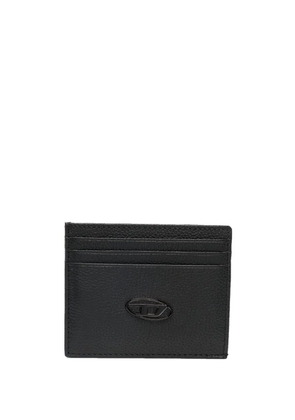 Diesel logo-plaque leather cardholder - Black