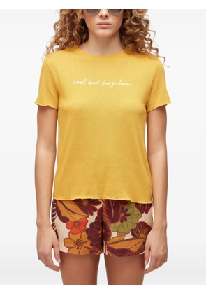 Osklen raw-edge logo-detail T-shirt - Yellow