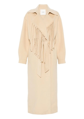 Nanushka fringe-detail coat - Neutrals