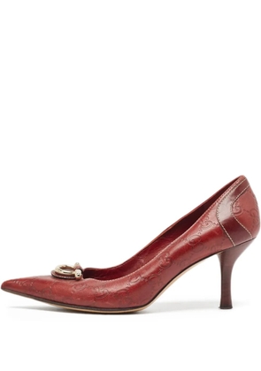 Gucci Pre-Owned 80mm Guccissima Icon Bit pumps - Red