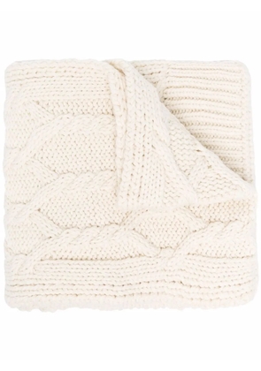 Jil Sander cable-knit wool scarf - White