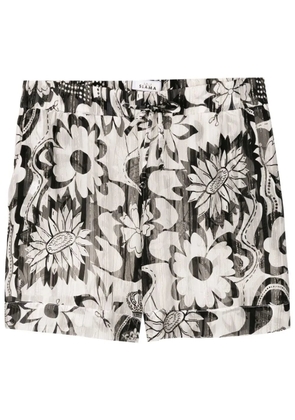 Amir Slama high-waisted floral-print shorts - White