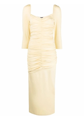 ROTATE BIRGER CHRISTENSEN Freya draped-detail long dress - Yellow