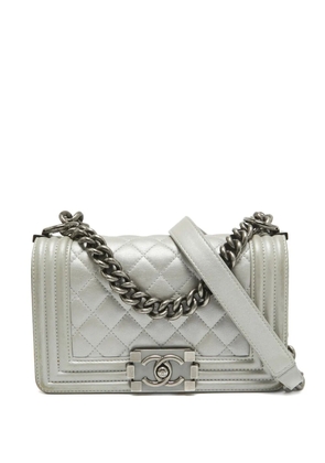 CHANEL Pre-Owned 2024 mini Boy Chanel quilted-leather shoulder bag - Grey