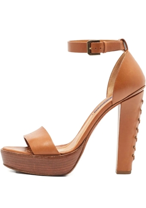 Polo Ralph Lauren Vintage Pre-owned 110mm leather platform sandals - Brown