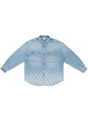 COUNTY OF MILAN Laser Cross denim overshirt - Blue
