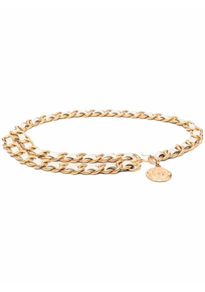 CHANEL Pre-Owned 1993 double leather-and-chain belt - Gold