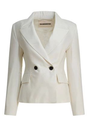 SANDBEIGE double-breasted pocket jacket - White
