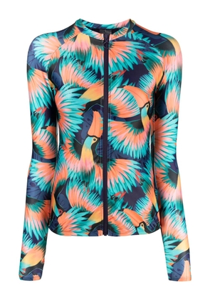 Duskii Tropical-print rash guard - Multicolour