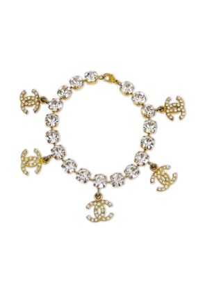 CHANEL Pre-Owned 1995 CC rhinestone-embellished bracelet - Gold