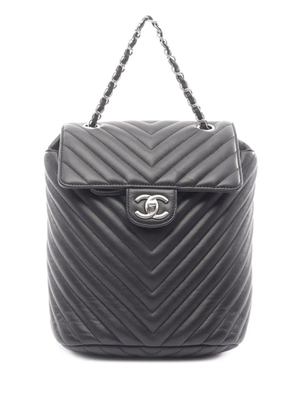 CHANEL Pre-Owned 2016-2017 Chevron Lambskin Urban Spirit backpack - Black