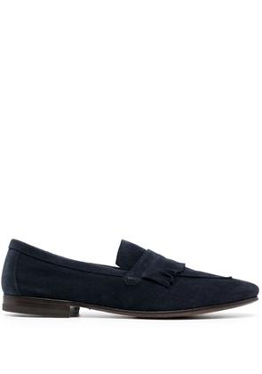 Henderson Baracco fringe-detail suede loafers - Blue