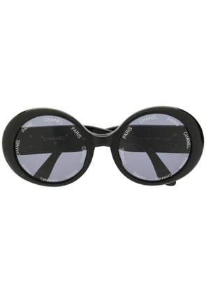 CHANEL Pre-Owned 1990s CC round sunglasses - Black