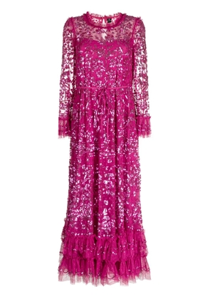 Needle & Thread sequinned ruffled maxi dress - Purple