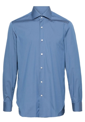 Barba poplin cotton-blend shirt - Blue